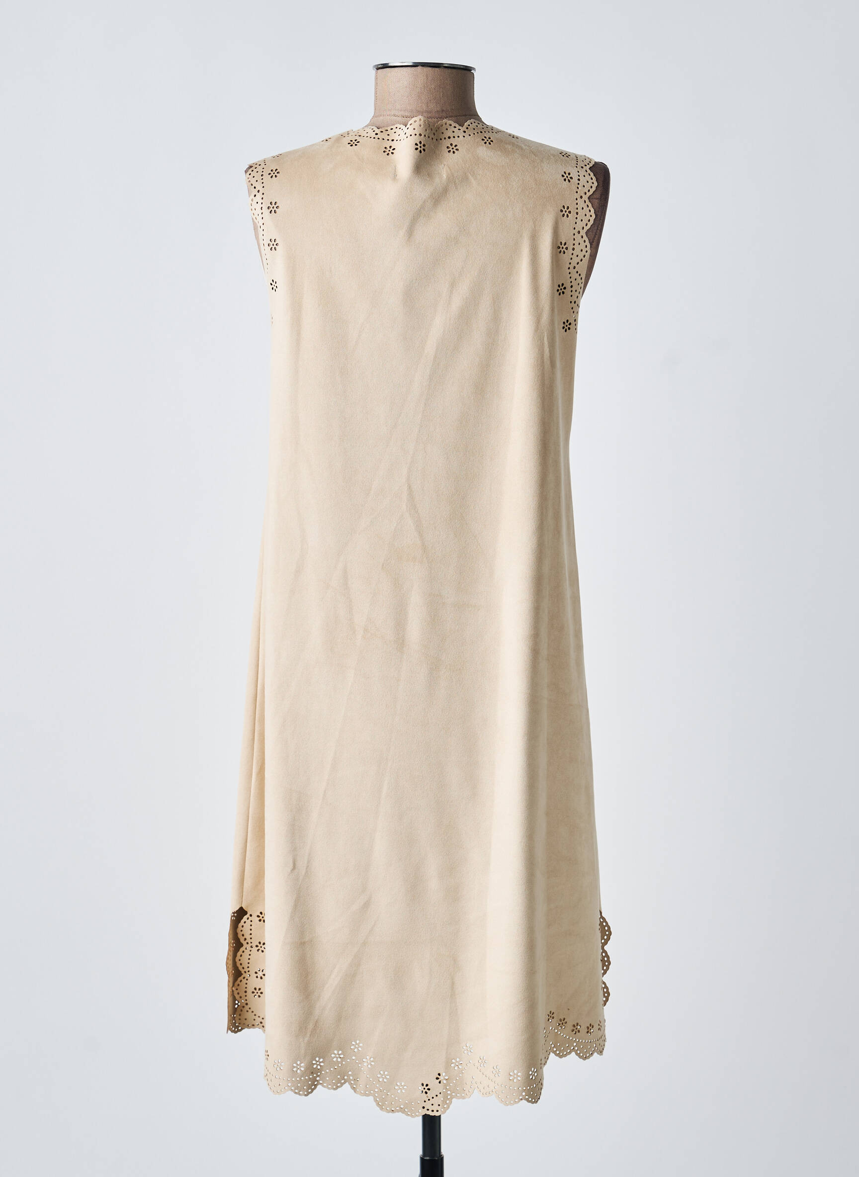 Rochie scurtă fără mâneci fără mâneci bej TRICOT CHIC femeie