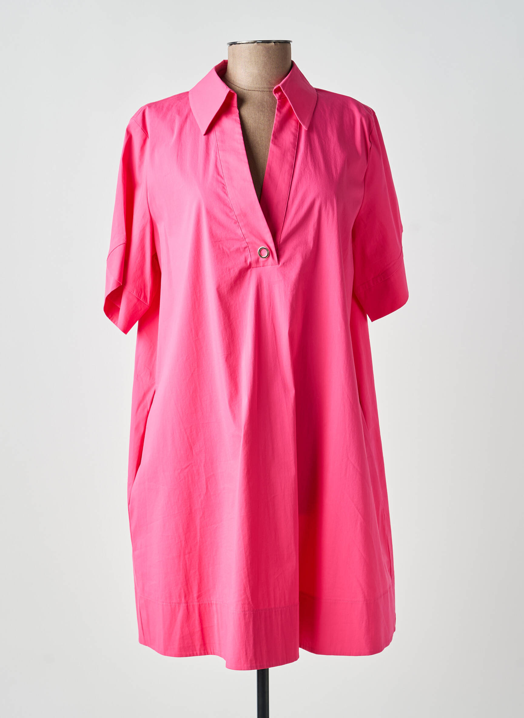 Rochie scurtă mâneci scurte mâneci scurte roz EVA KAYAN femeie