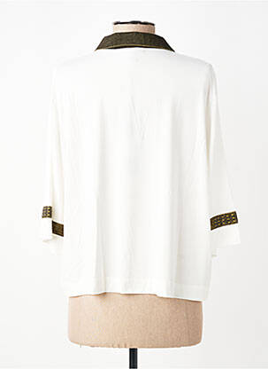 Top elasticitate mâneci 3/4 alb TRICOT CHIC femeie