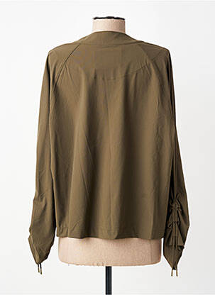 Jachete casual guler tip costum verde EVA KAYAN femeie