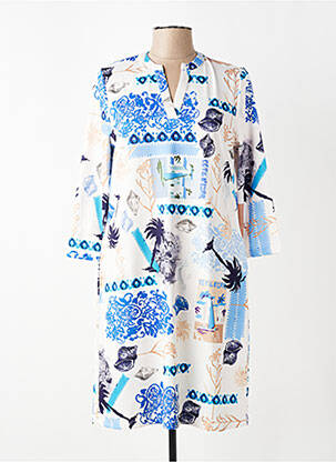 Rochie midi mâneci 3/4 mâneci 3/4 albastru TUZZI femeie