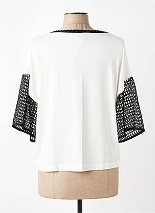 Tricou croială dreaptă mâneci scurte bej TRICOT CHIC femeie