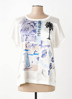 Tricou croială cambrată mâneci scurte bej TUZZI femeie