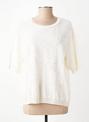 Pulover elasticitate mâneci scurte bej TRICOT CHIC femeie