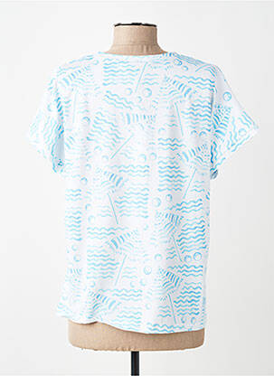 Tricou imprimeu fantezie mâneci scurte albastru LEO & UGO femeie