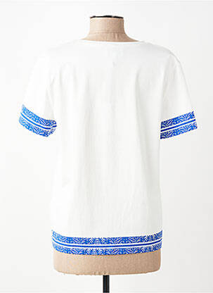 Tricou serigrafie flockată mâneci scurte albastru LEO & UGO femeie