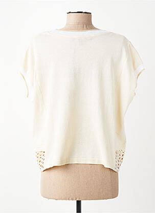 Pulover elasticitate mâneci scurte bej TRICOT CHIC femeie