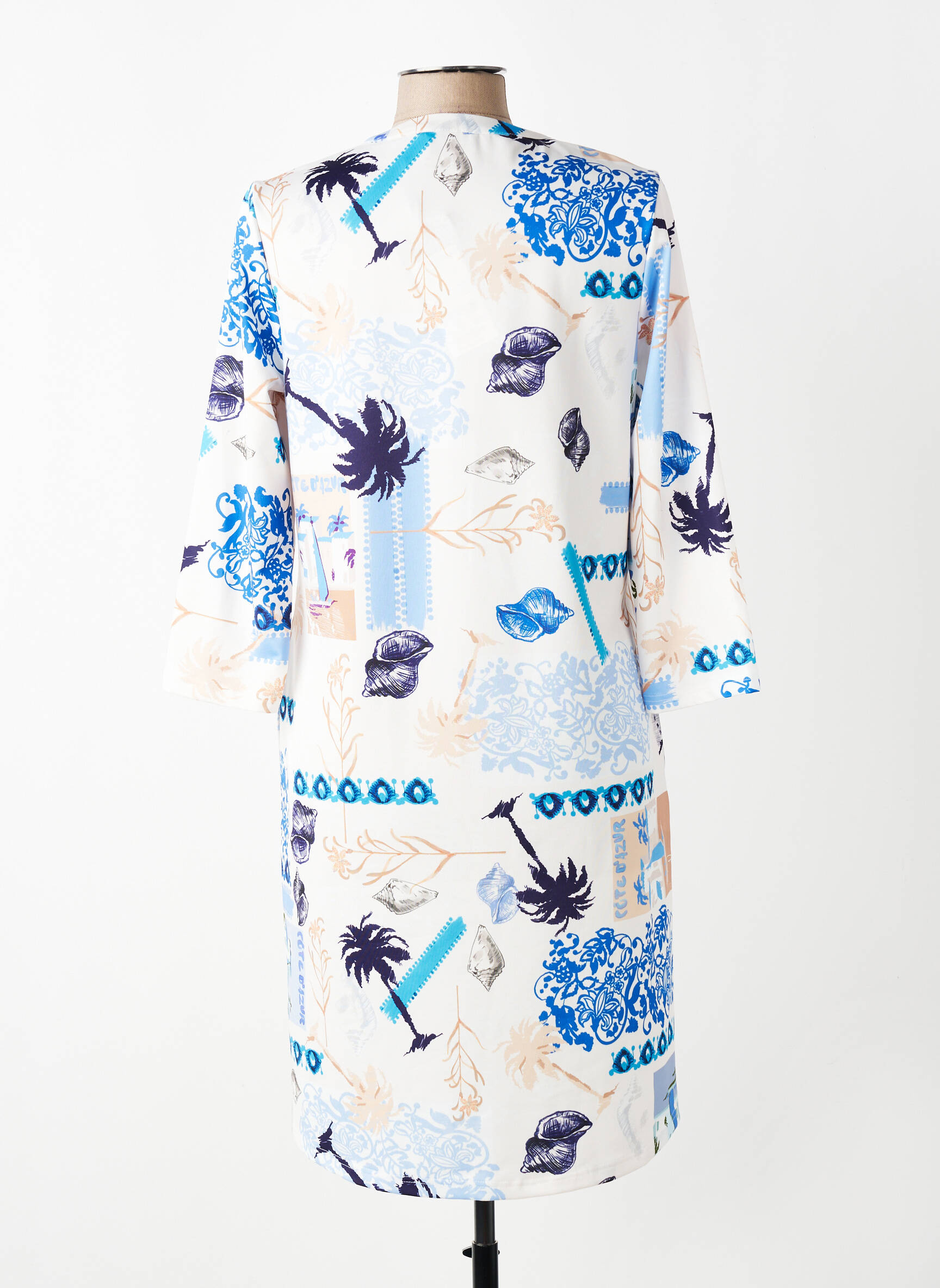 Rochie midi mâneci 3/4 mâneci 3/4 albastru TUZZI femeie
