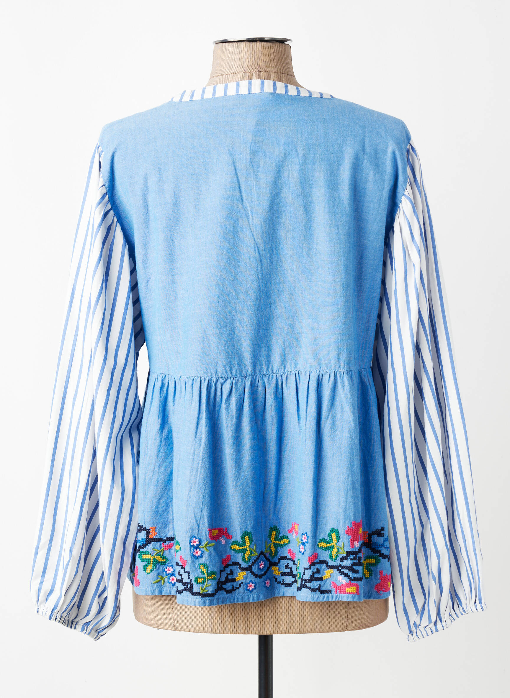 Cămașă țesătură poplin mâneci lungi albastru THE CORNER femeie