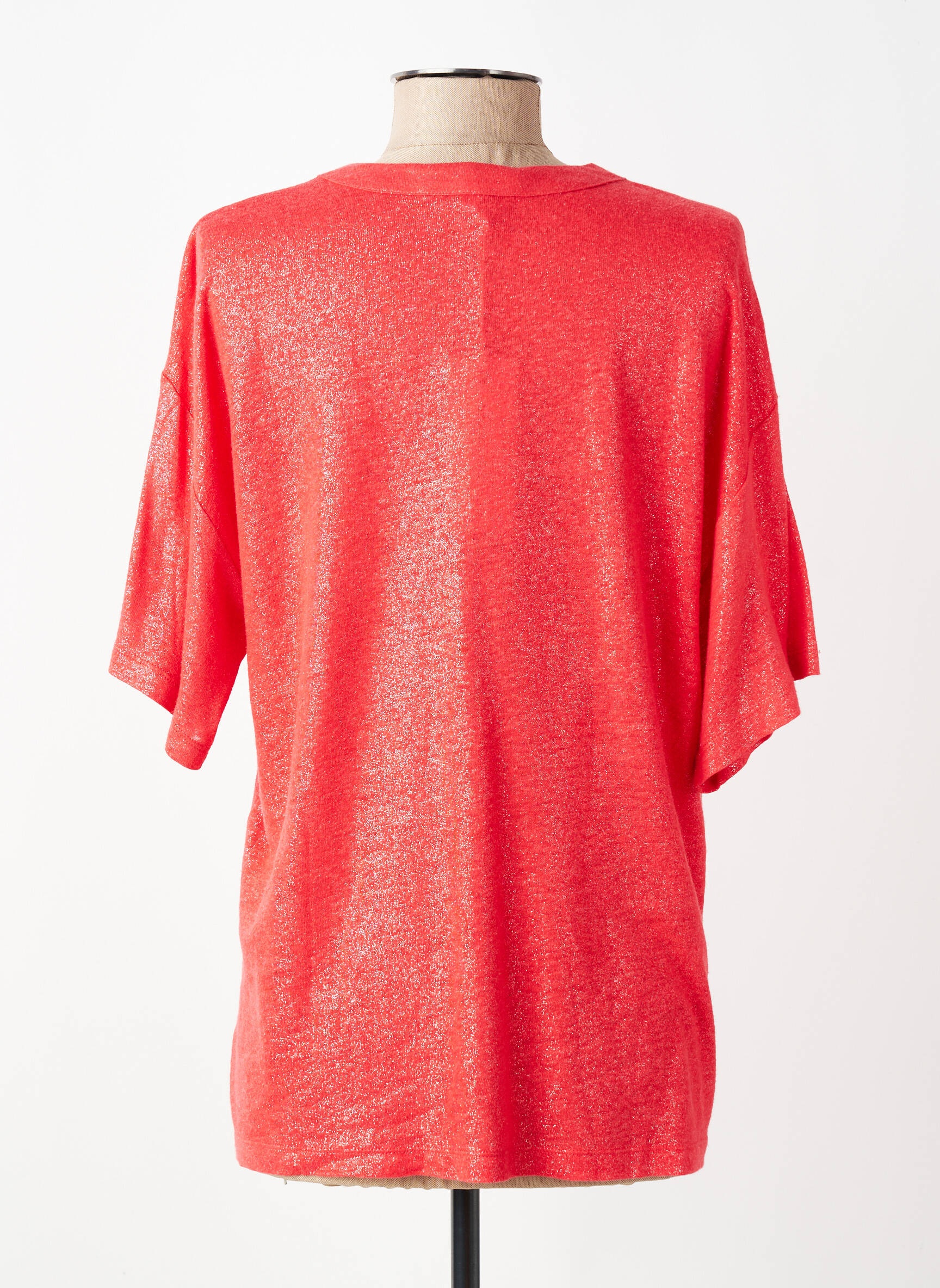 Tricou croială dreaptă mâneci scurte roșu EVA KAYAN femeie