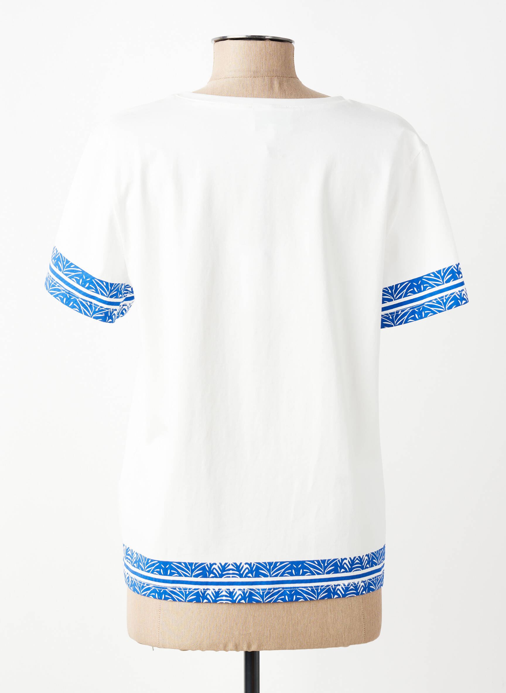 Tricou serigrafie flockată mâneci scurte albastru LEO & UGO femeie
