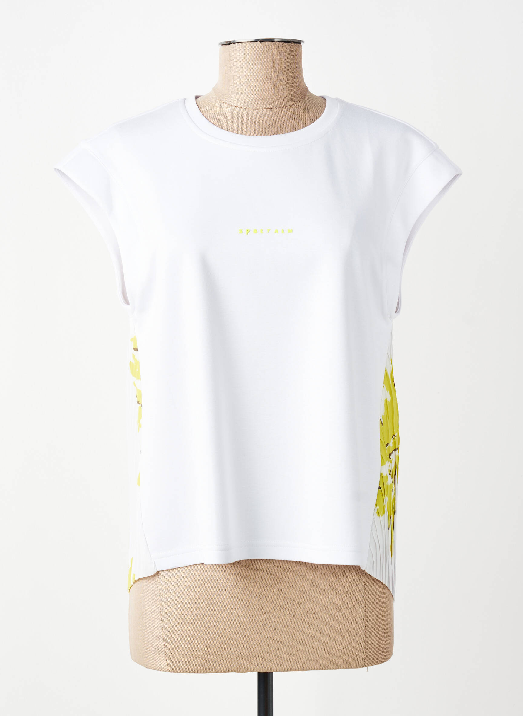 Tricou croială dreaptă mâneci scurte alb SPORTALM femeie