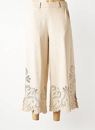 Pantalon 7/8 elasticitate mărime normală bej TRICOT CHIC femeie