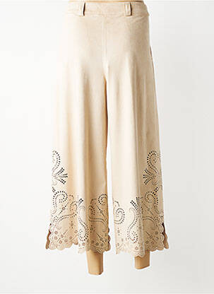 Pantalon 7/8 elasticitate mărime normală bej TRICOT CHIC femeie