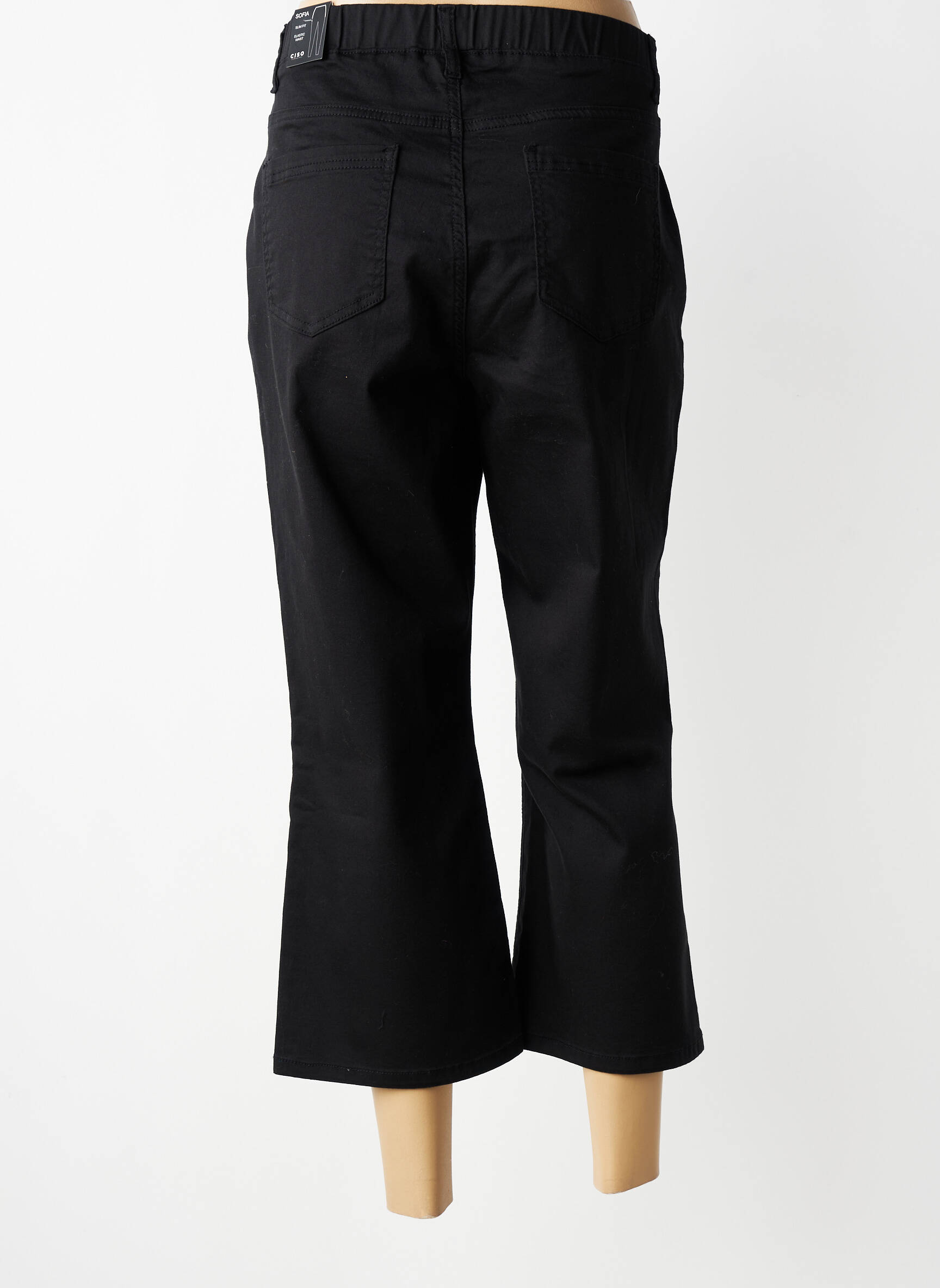 Pantalon trei sferturi elasticitate mărime normală negru CISO femeie