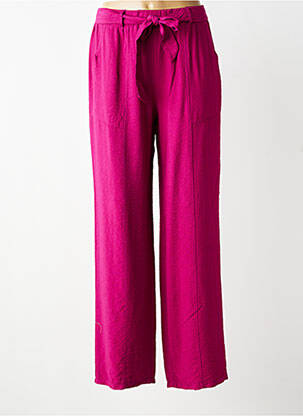 Pantalon larg țesătură poplin mărime normală violet SCORZZO femeie