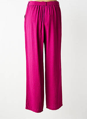 Pantalon larg țesătură poplin mărime normală violet SCORZZO femeie