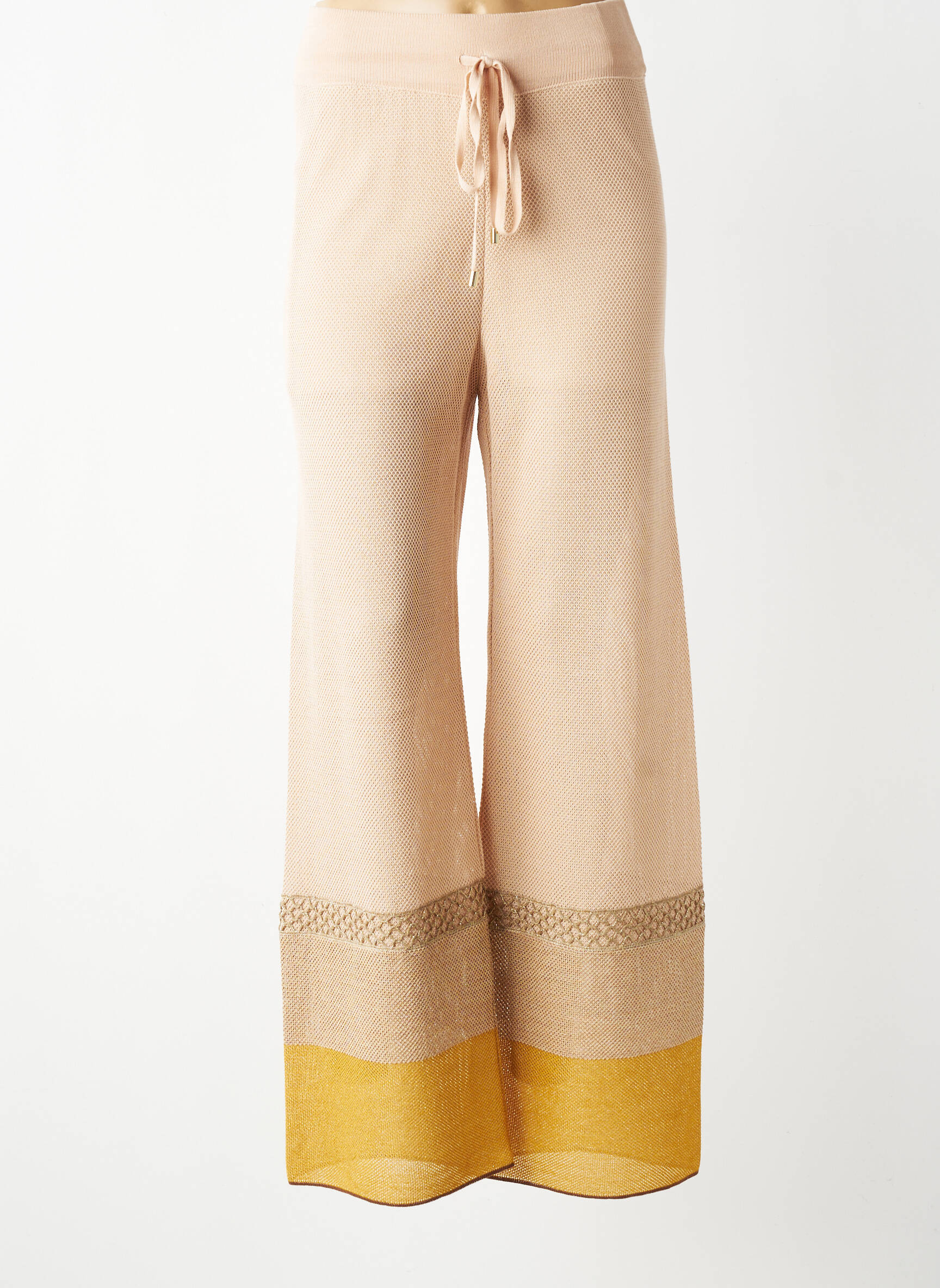 Pantalon drept elasticitate mărime normală roz TRICOT CHIC femeie
