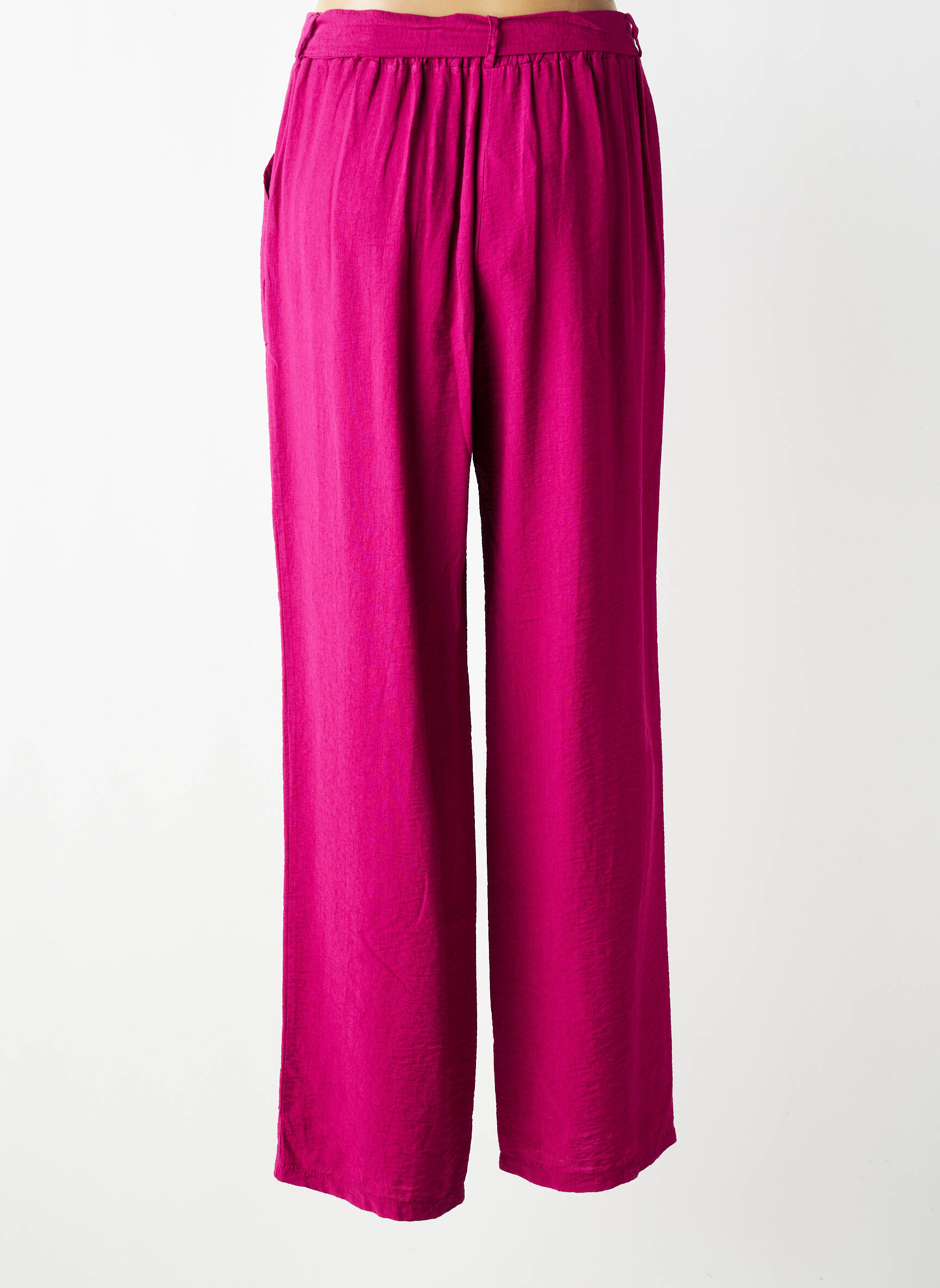 Pantalon larg țesătură poplin mărime normală violet SCORZZO femeie