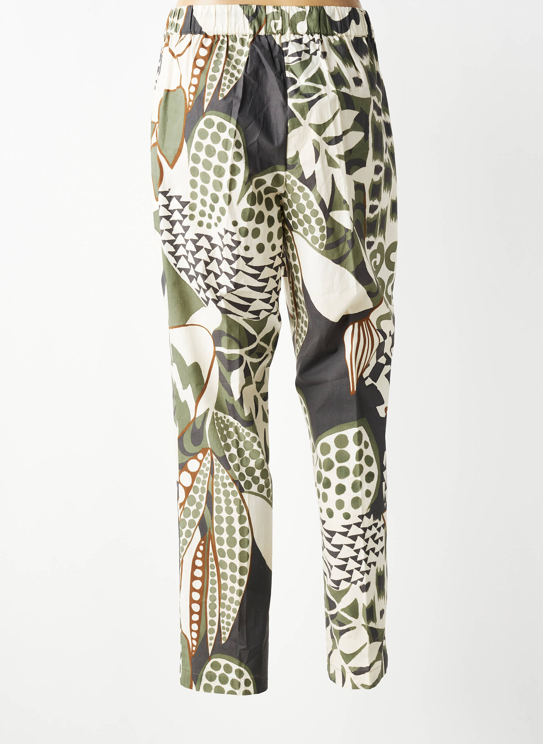 Pantalon slim talie elastică mărime normală verde TRICOT CHIC femeie