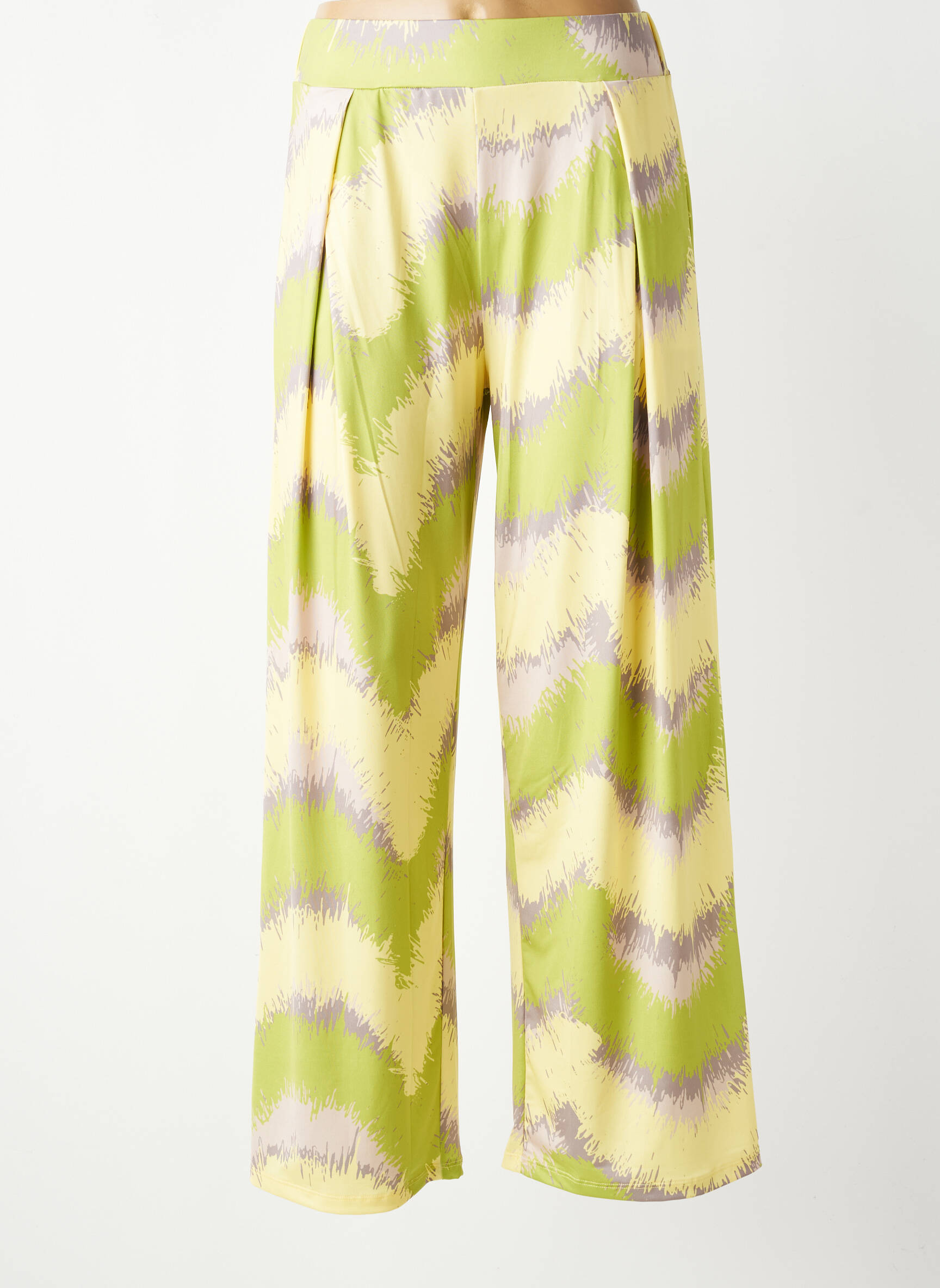 Pantalon larg croială fluidă mărime normală verde SCORZZO femeie