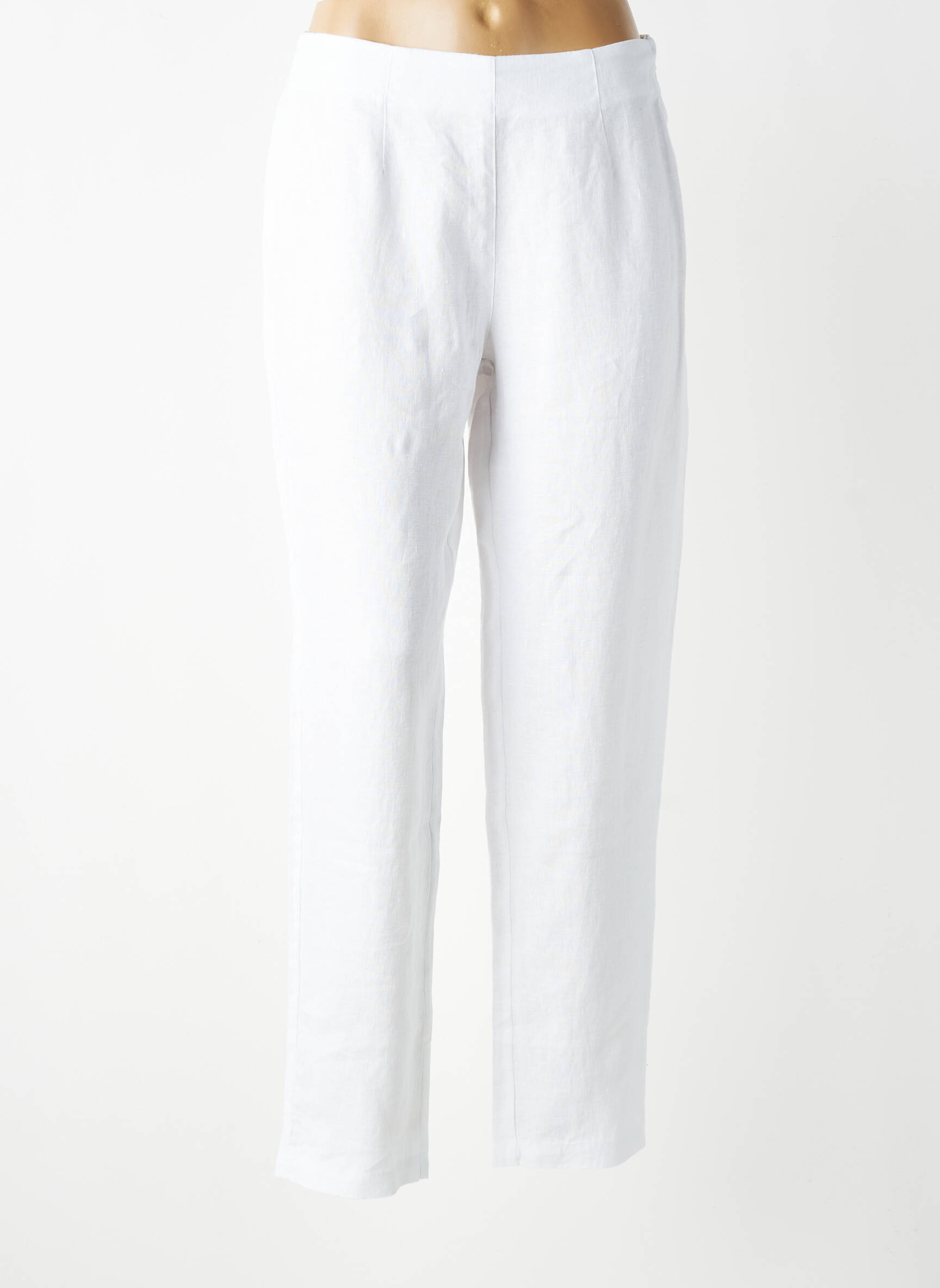 Pantalon slim talie elastică mărime normală alb K femeie
