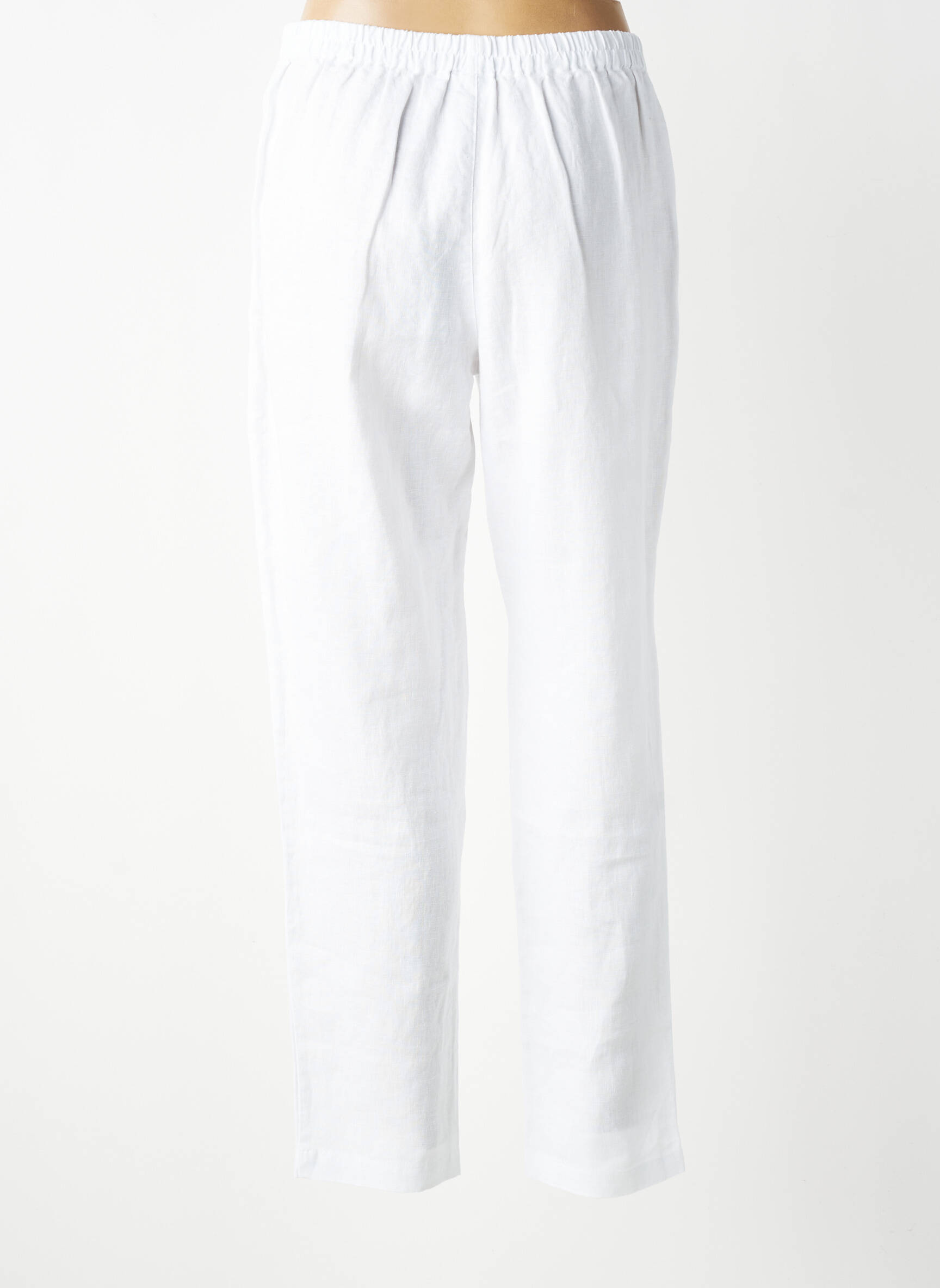 Pantalon slim talie elastică mărime normală alb K femeie