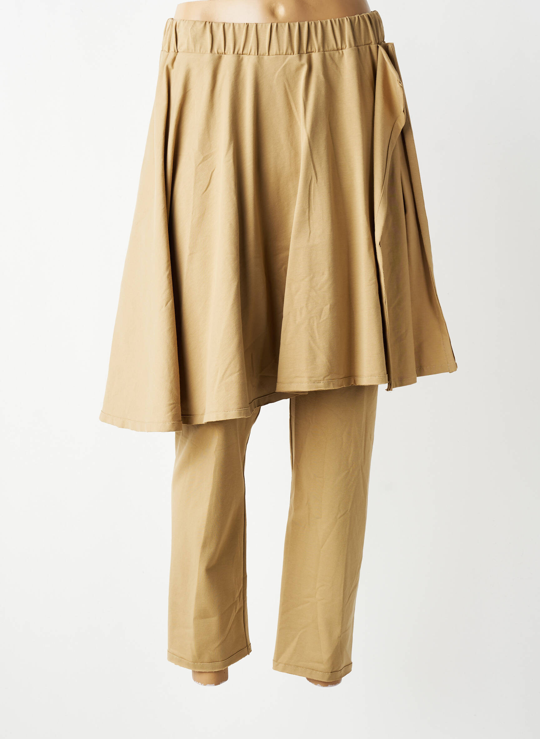 Pantalon slim talie elastică mărime normală maro KEDZIOREK femeie