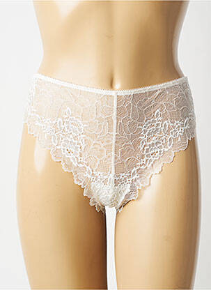 Tanga efect material satinat bej WACOAL femeie