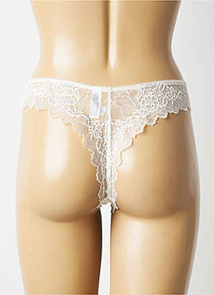 Tanga efect material satinat bej WACOAL femeie