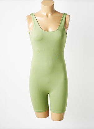 Salopetă scurtă fără mâneci fără mâneci verde GIRLFRIEND COLLECTIVE femeie