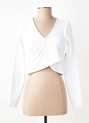 Top mâneci lungi mâneci lungi alb ELEVEN femeie