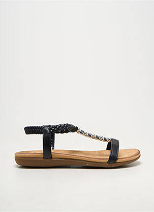 Sandale/pantofi decupați material neted toc plat până la 3 cm negru ELUE PAR NOUS femeie