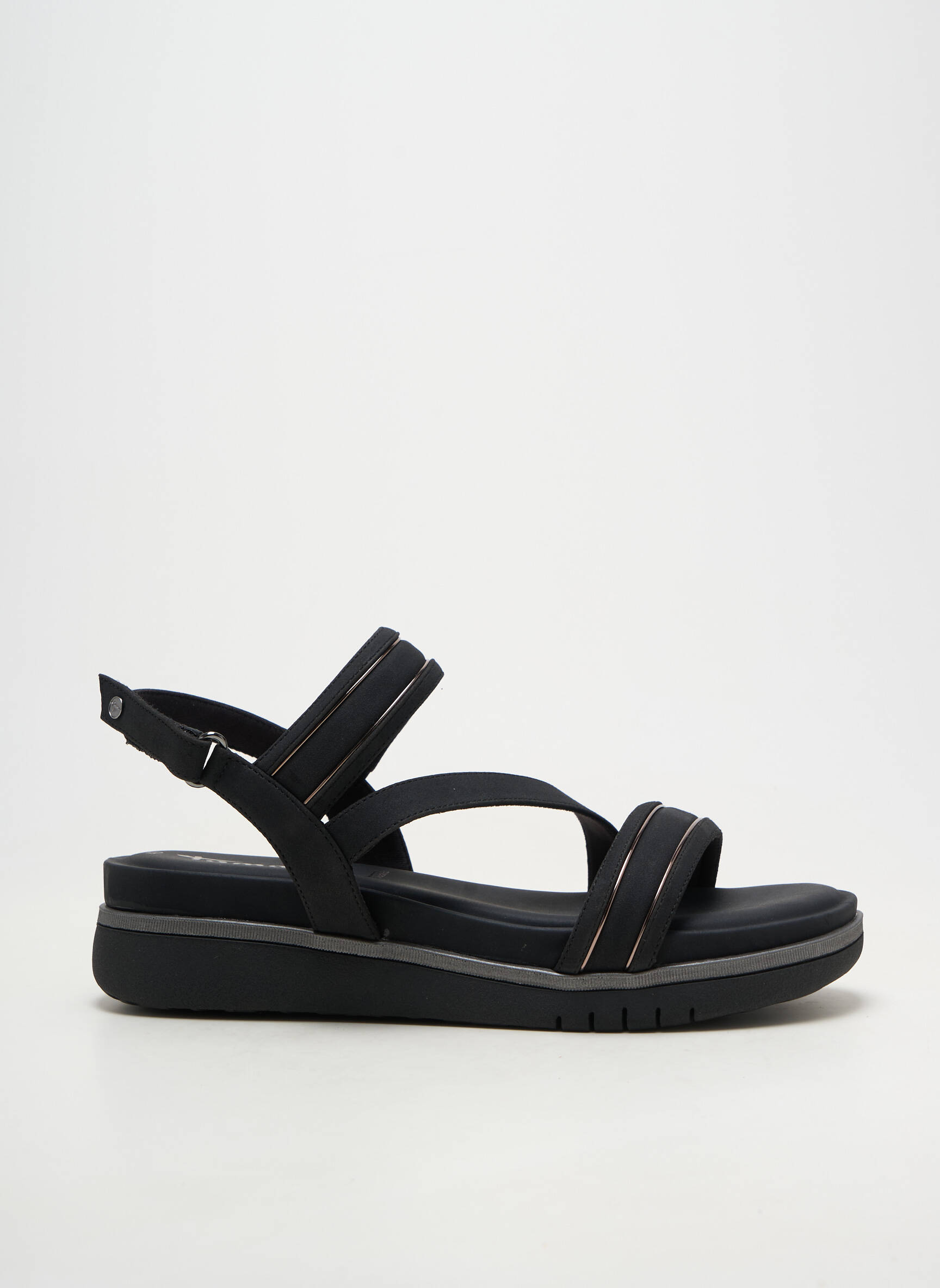 Sandale/pantofi decupați material neted toc de 4 la 6 cm negru TAMARIS femeie