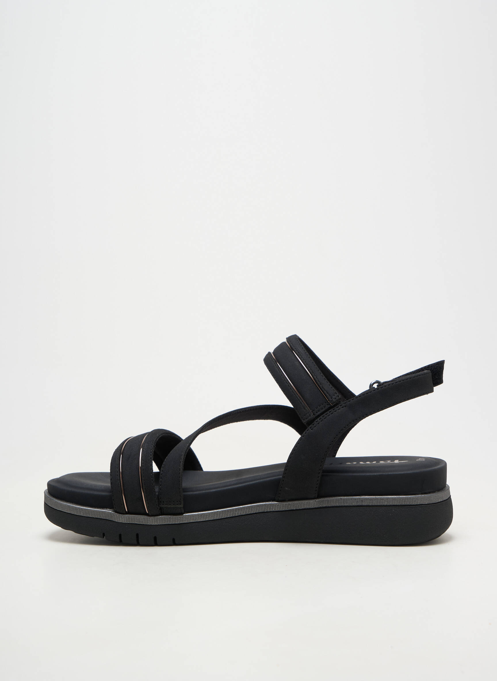 Sandale/pantofi decupați material neted toc de 4 la 6 cm negru TAMARIS femeie