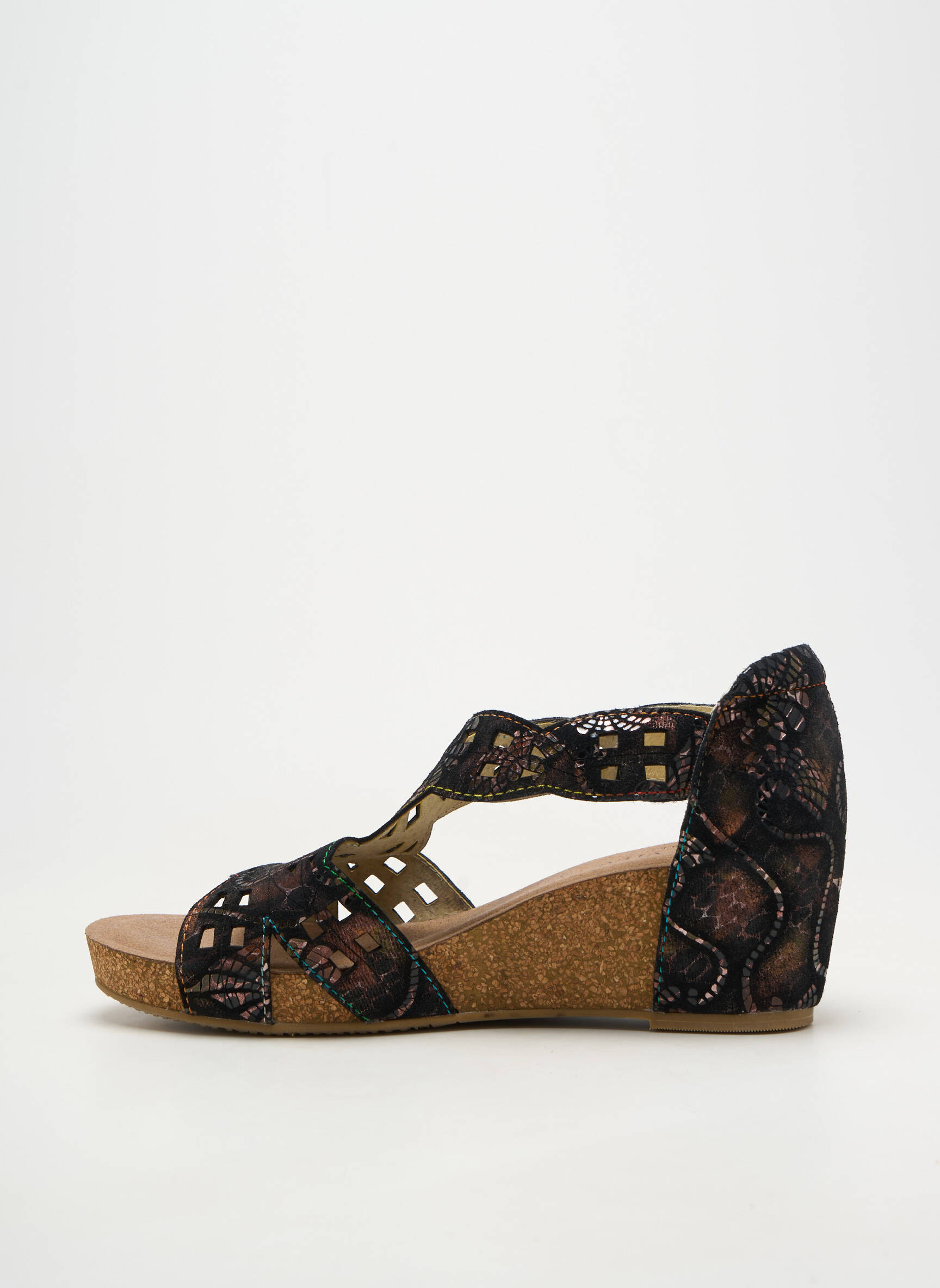 Sandale/pantofi decupați vârf deschis toc de 4 la 6 cm negru LAURA VITA femeie