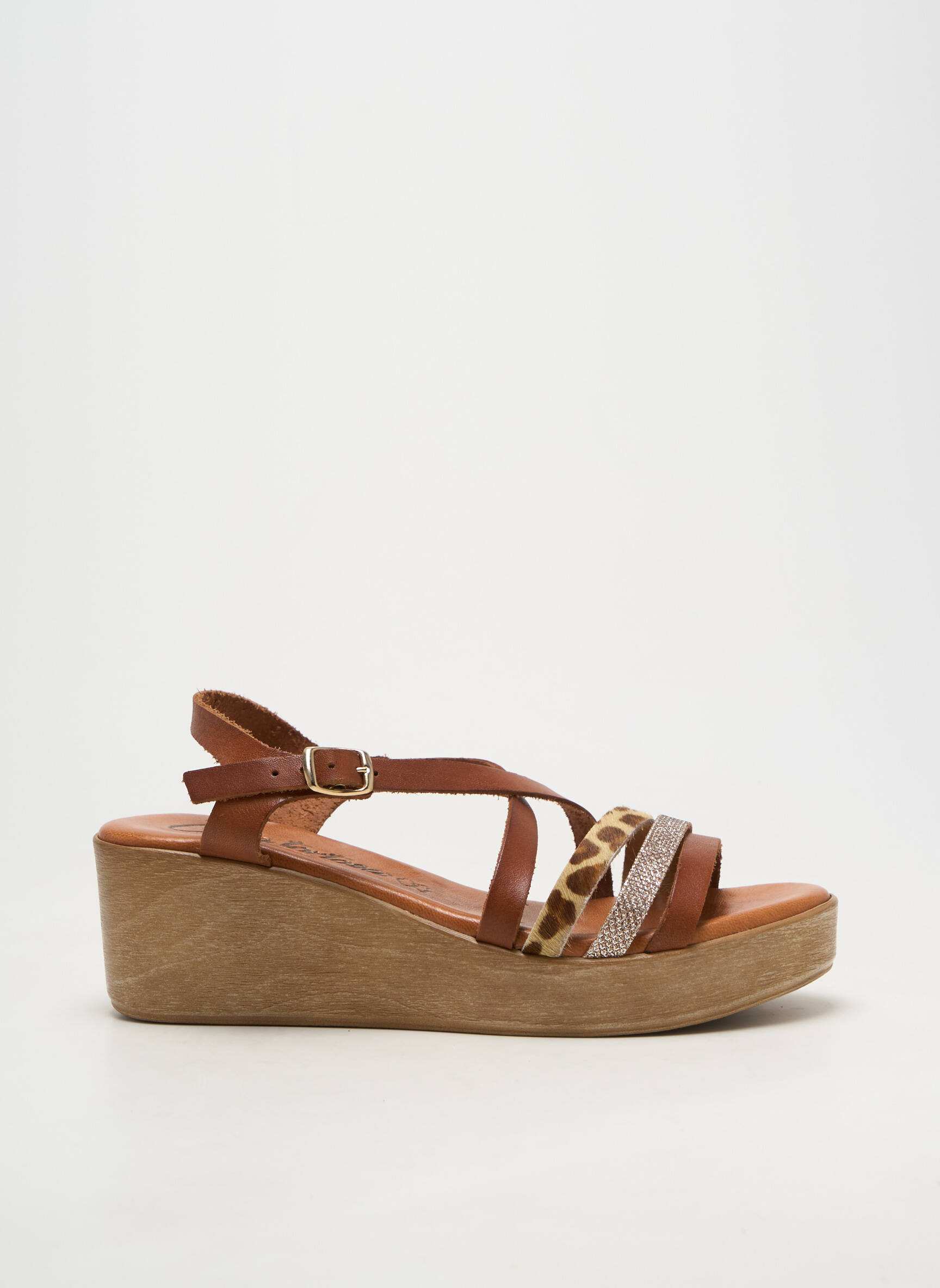 Sandale/pantofi decupați material neted toc de 4 la 6 cm maro CARLA TORTOSA femeie