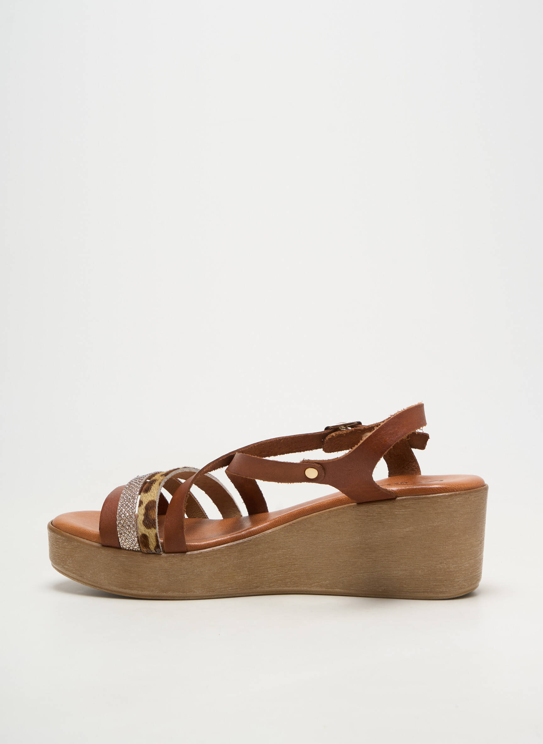 Sandale/pantofi decupați material neted toc de 4 la 6 cm maro CARLA TORTOSA femeie