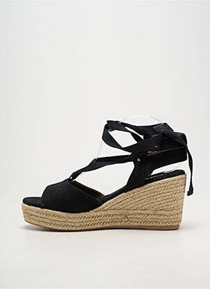 Espadrile închidere cu șireturi toc de 7 la 9 cm negru REFRESH femeie