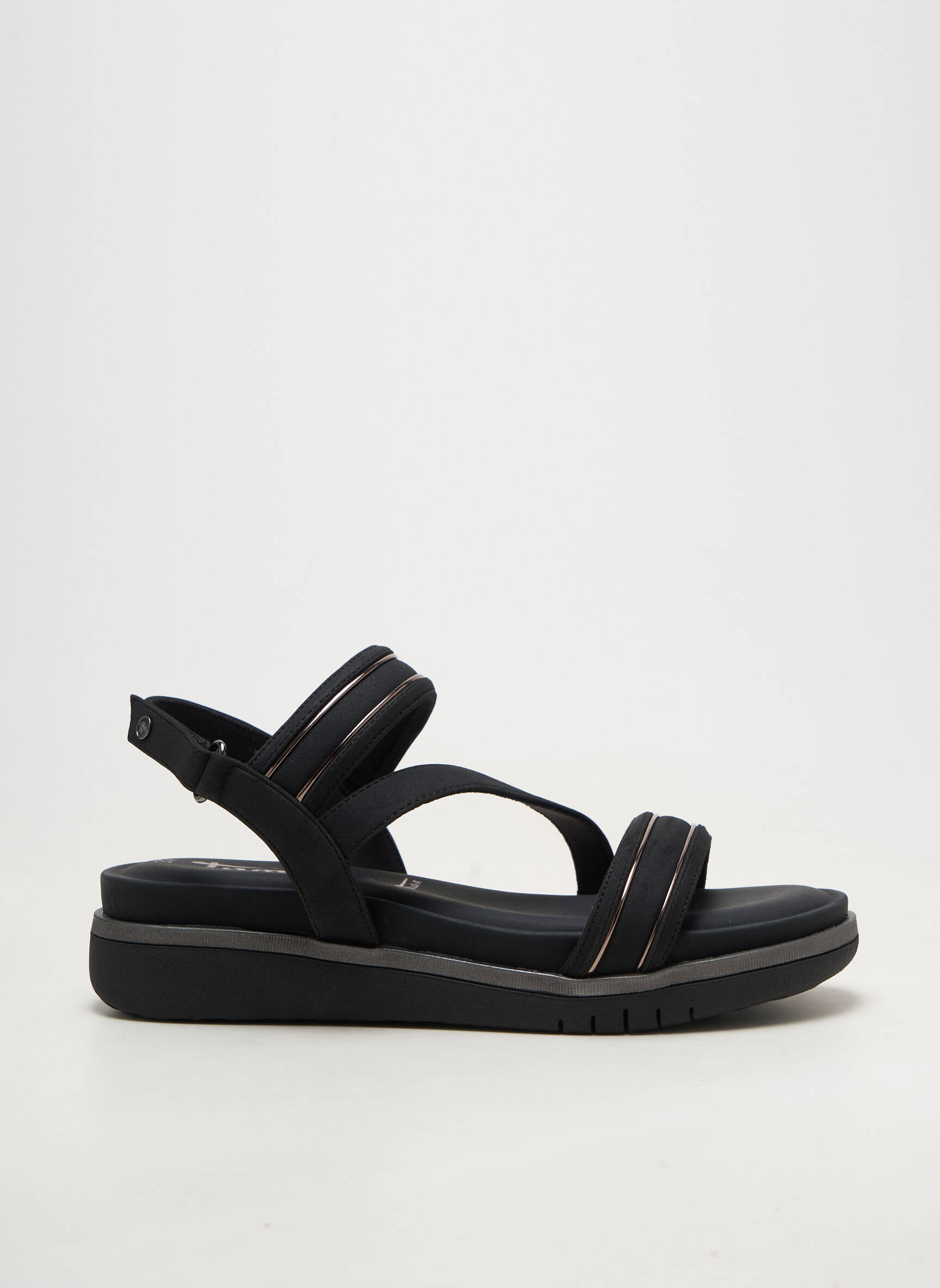 Sandale/pantofi decupați material neted toc de 4 la 6 cm negru TAMARIS femeie