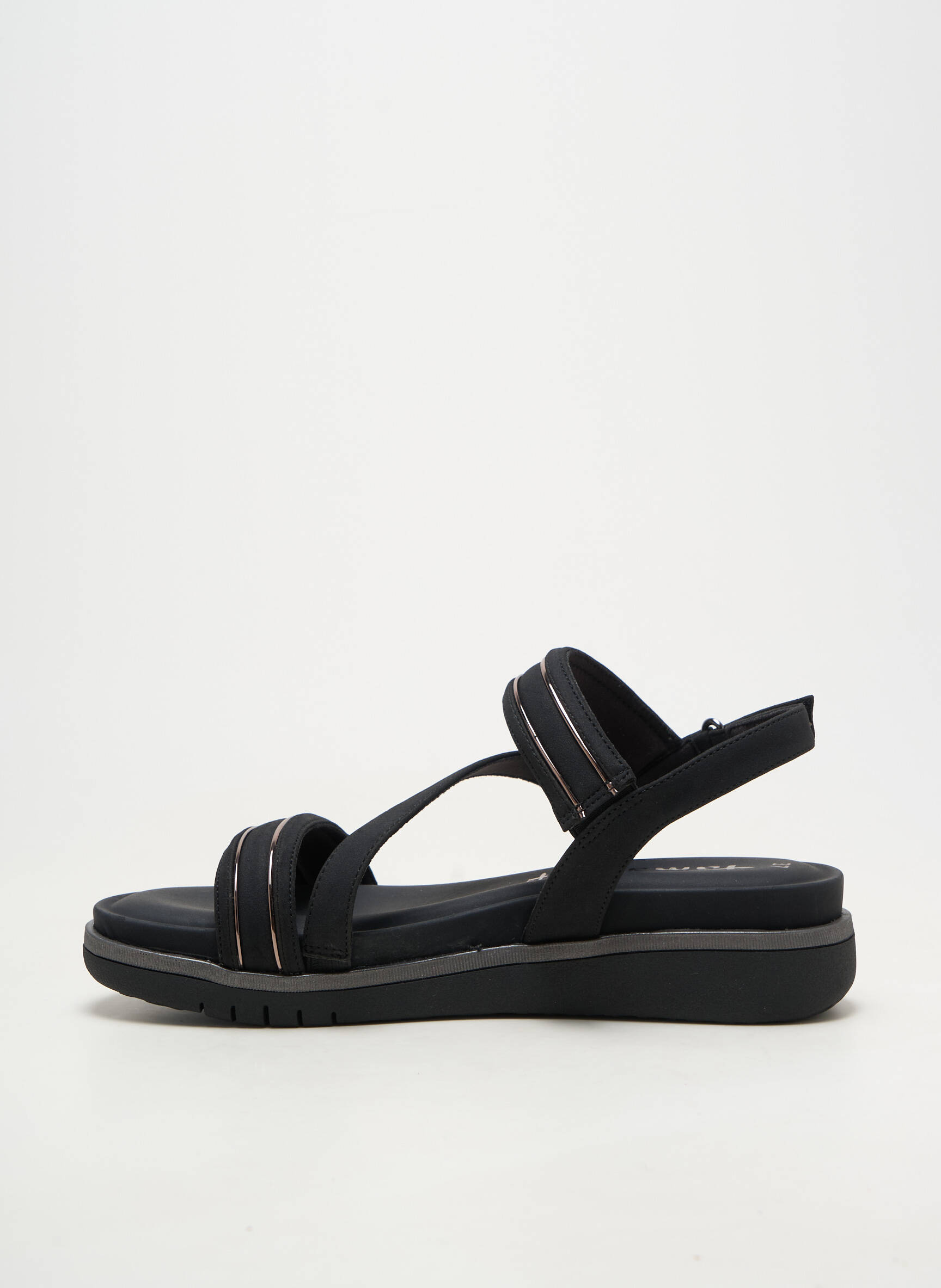 Sandale/pantofi decupați material neted toc de 4 la 6 cm negru TAMARIS femeie