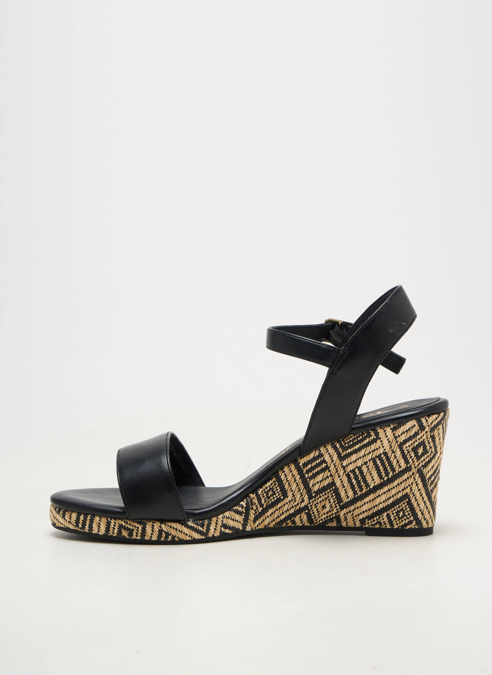 Sandale/pantofi decupați țesătură satinată toc de 7 la 9 cm negru TAMARIS femeie