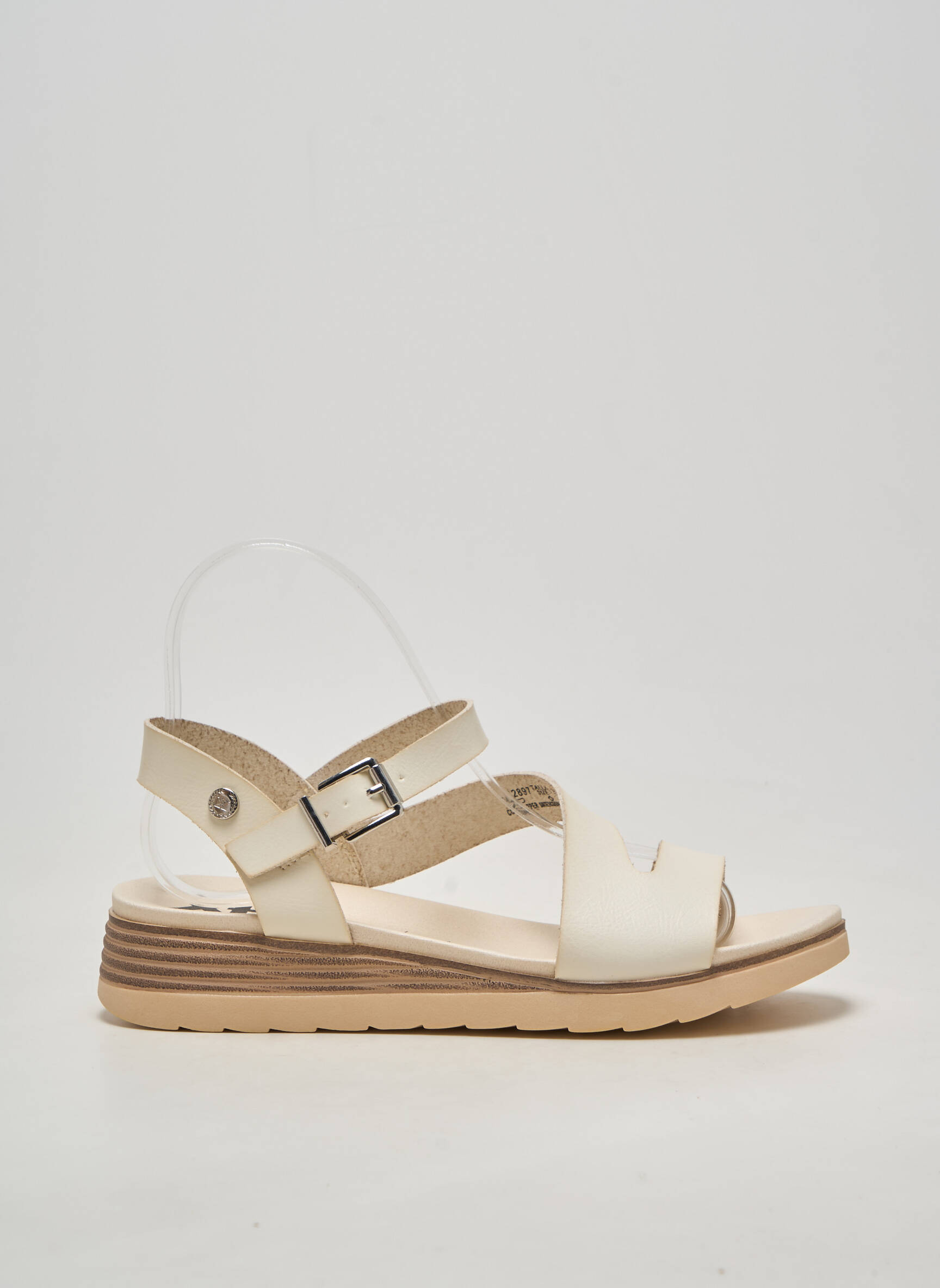 Sandale/pantofi decupați material neted toc de 4 la 6 cm bej XTI femeie