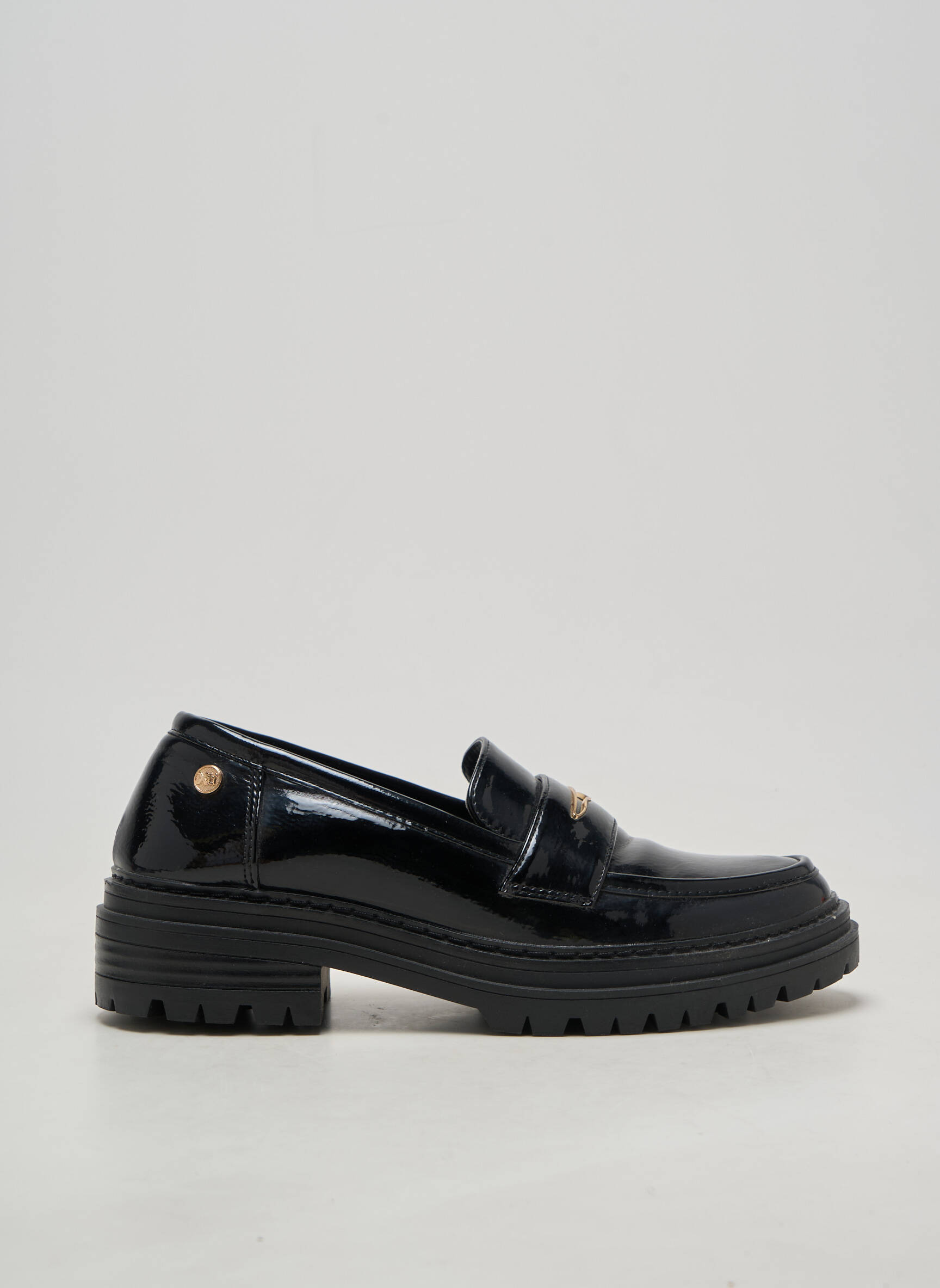 Mocasini material neted toc de 4 la 6 cm negru XTI femeie