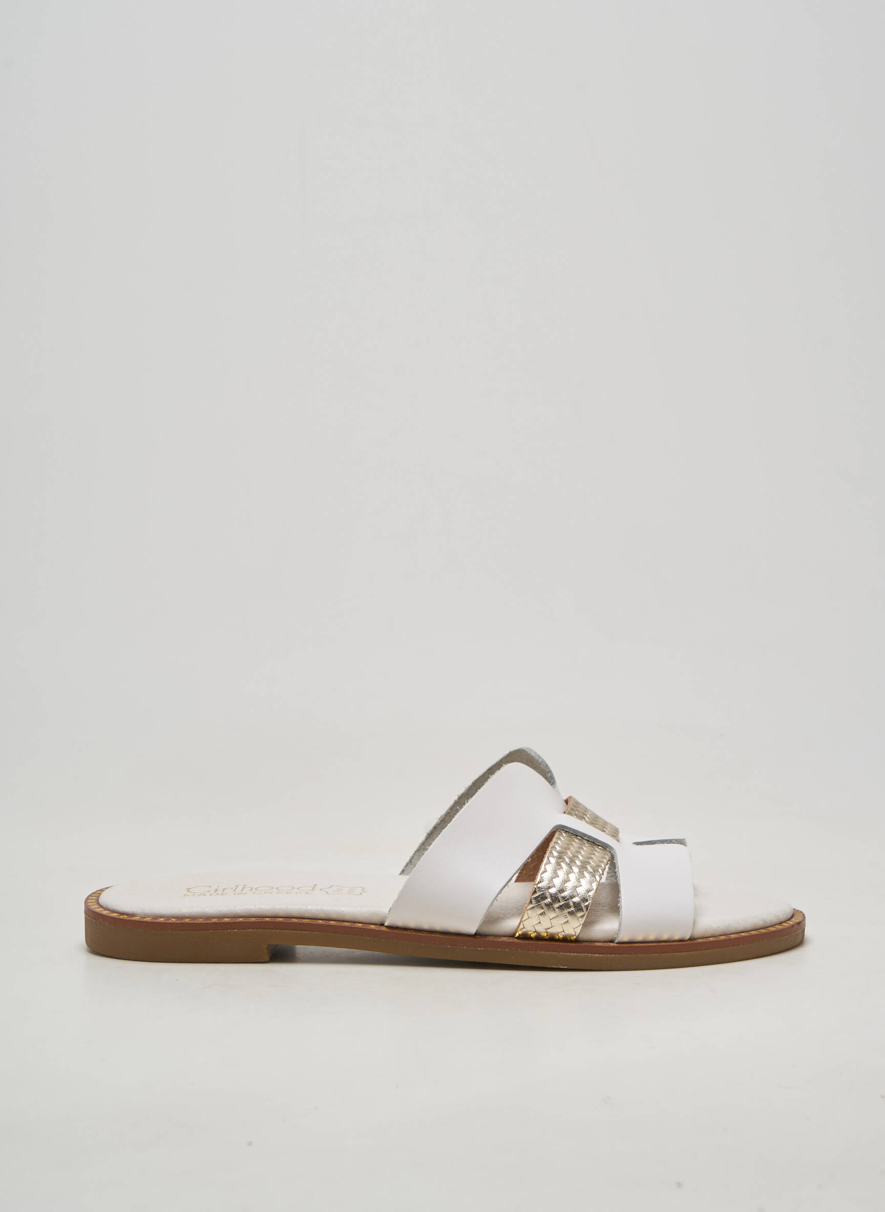 Mulete/saboți țesătură satinată toc plat până la 3 cm alb GIRLHOOD femeie