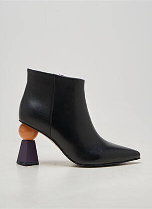 Botine/ghete material neted toc de 7 la 9 cm negru METAMORF'OSE femeie