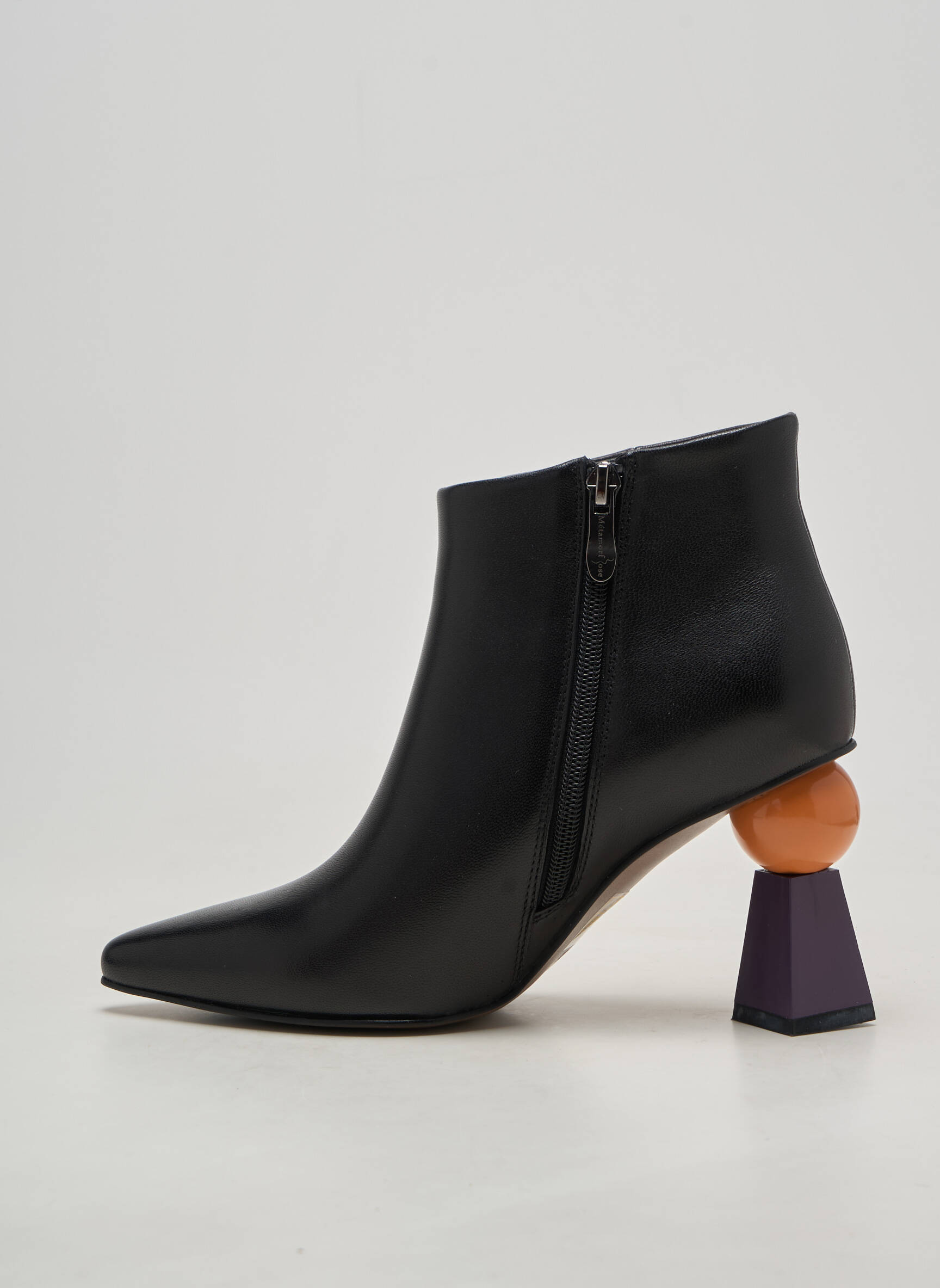Botine/ghete material neted toc de 7 la 9 cm negru METAMORF'OSE femeie