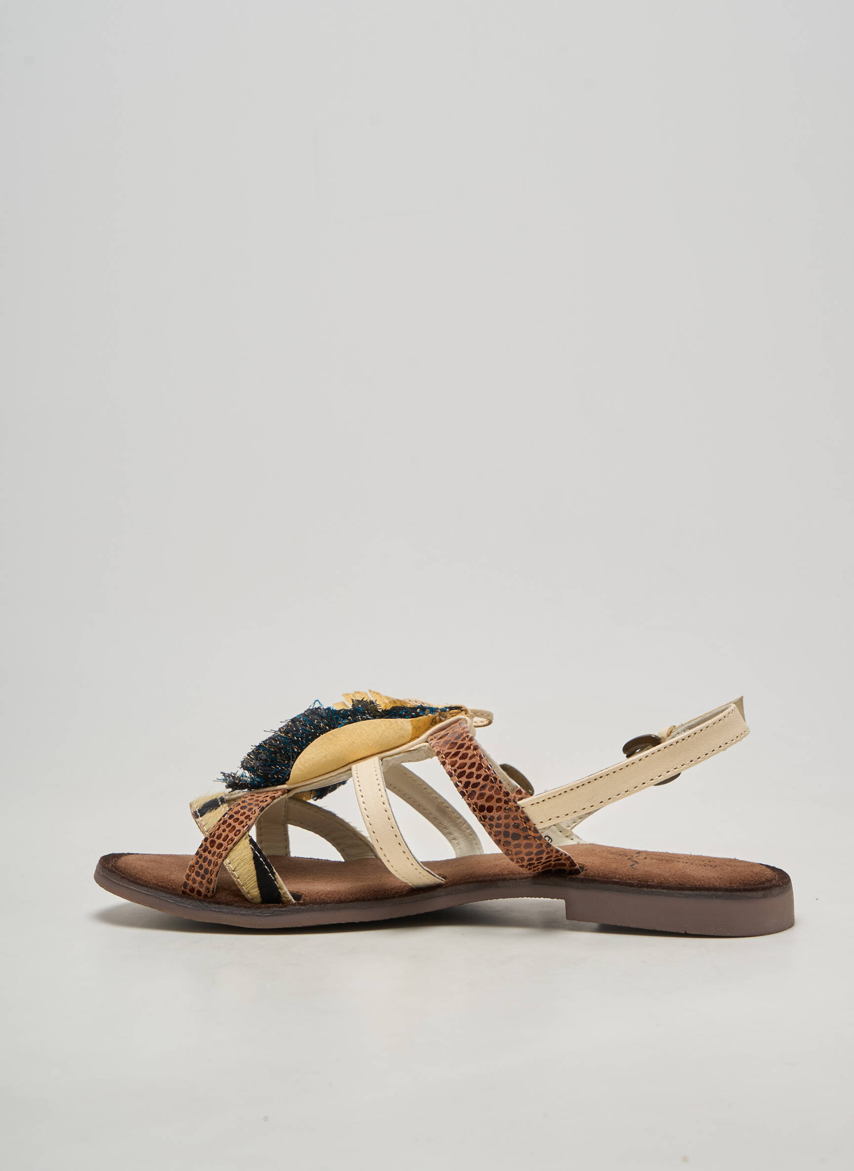 Sandale/pantofi decupați chiquet toc plat până la 3 cm bej METAMORF'OSE femeie