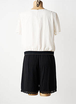 Salopetă scurtă țesătură crep mâneci scurte negru I.CODE (By IKKS) femeie