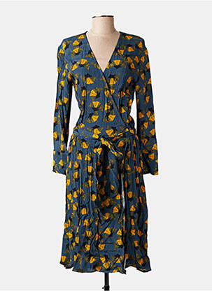 Rochie lungă mâneci lungi mâneci lungi albastru MARIE-SIXTINE femeie